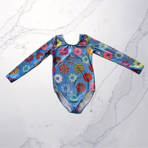 Girls gymnastics leotard. Girls gym clothing. Gymnastics outfit. Donut cute